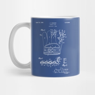 Baseball Glove Patent - Baseball Art - Blueprint Mug